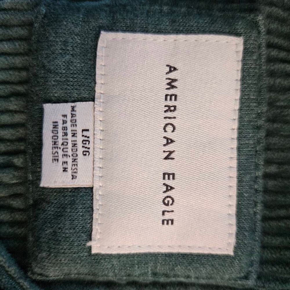 American Eagle green hooded corduroy cropped shacket, cabincore. L, #1001 - Picture 3 of 5